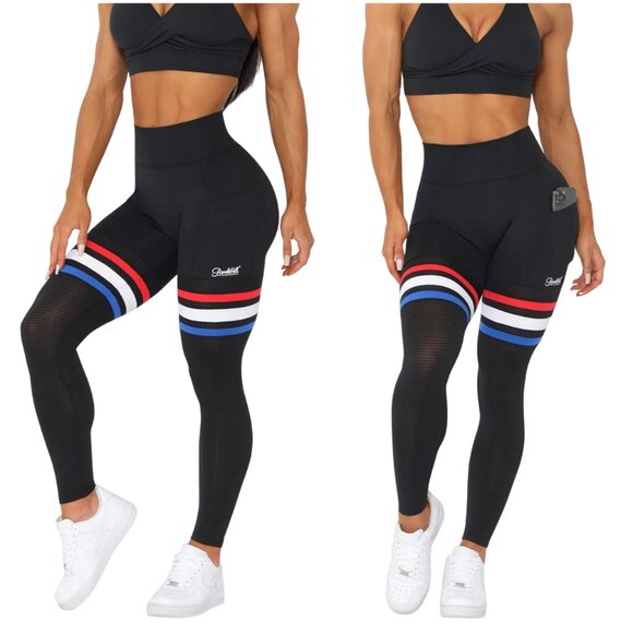 Bombshell Sportswear Pants - Bombshell Sportswear Scrunch Thigh-Highs Leggings black size M medium pocket